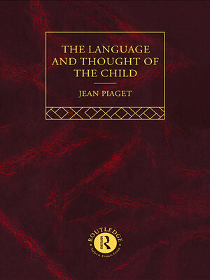 cover image of Language and Thought of the Child